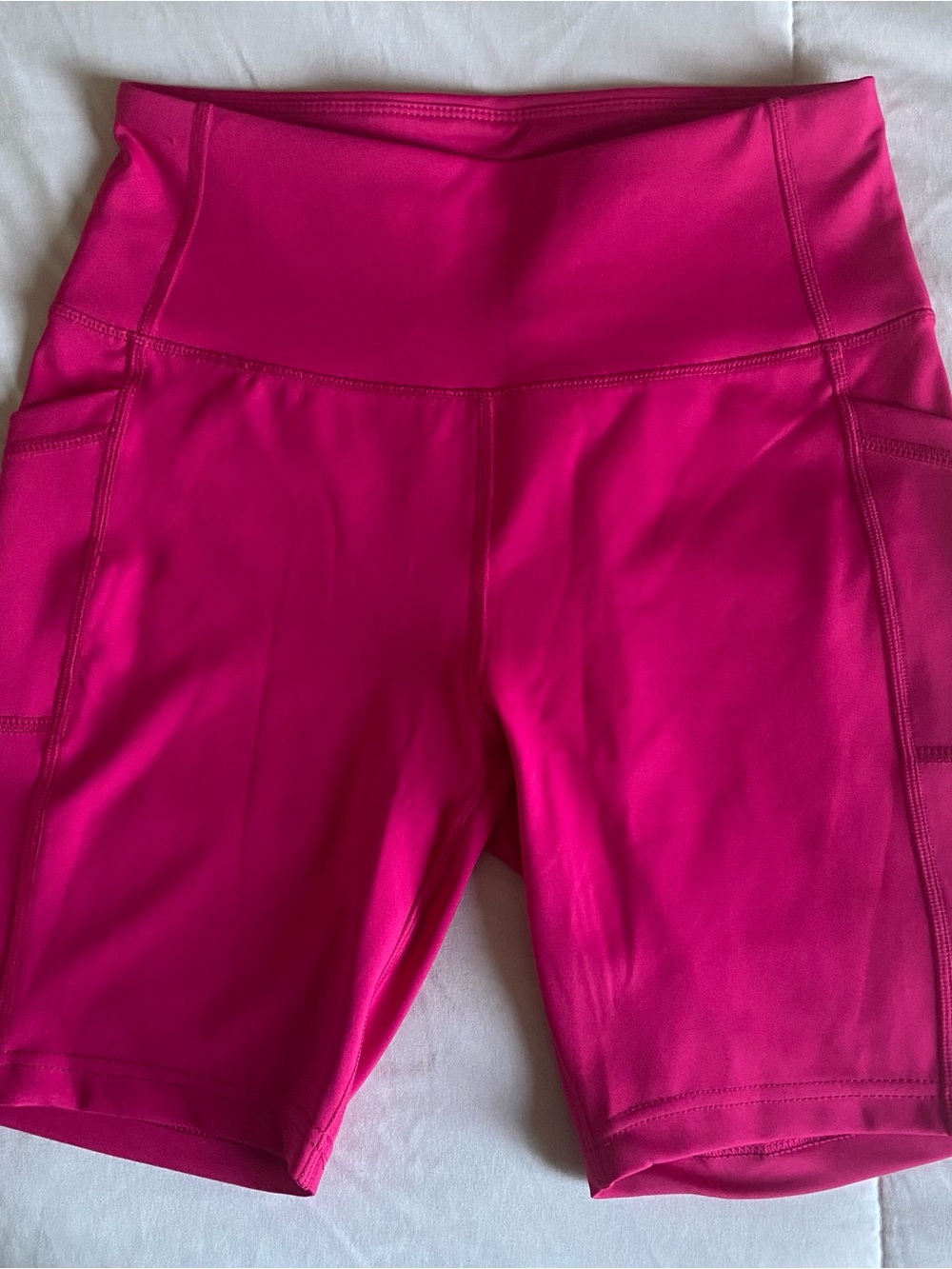 Hot Pink High-Rise 7” Biker Shorts